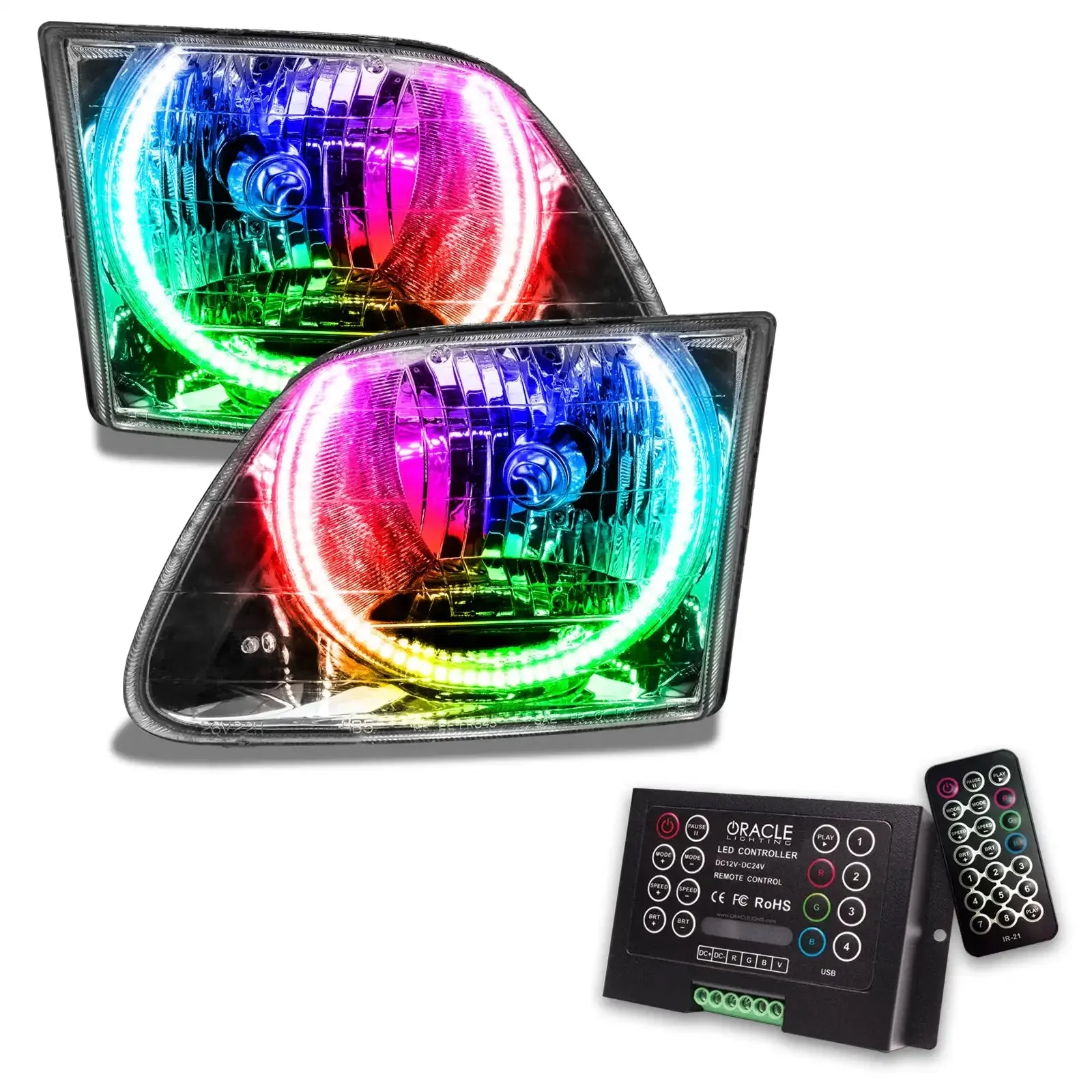 ORACLE Lighting 1997-2003 Ford F-150/F-250 Super Duty Pre-Assembled Halo Headlights - Chrome Housing - Image 10