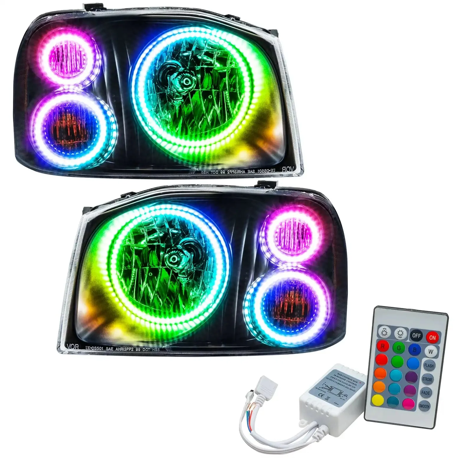 ORACLE Lighting 2001-2004 Nissan Frontier Pre-Assembled Halo Headlights-Triple Halos - Image 5