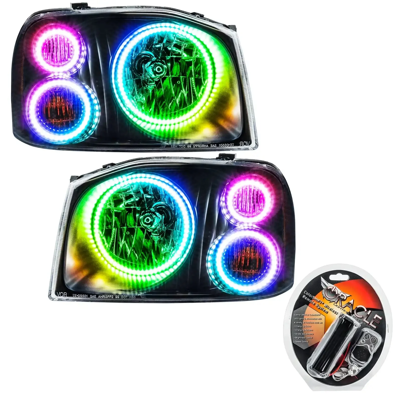 ORACLE Lighting 2001-2004 Nissan Frontier Pre-Assembled Halo Headlights-Triple Halos - Image 6
