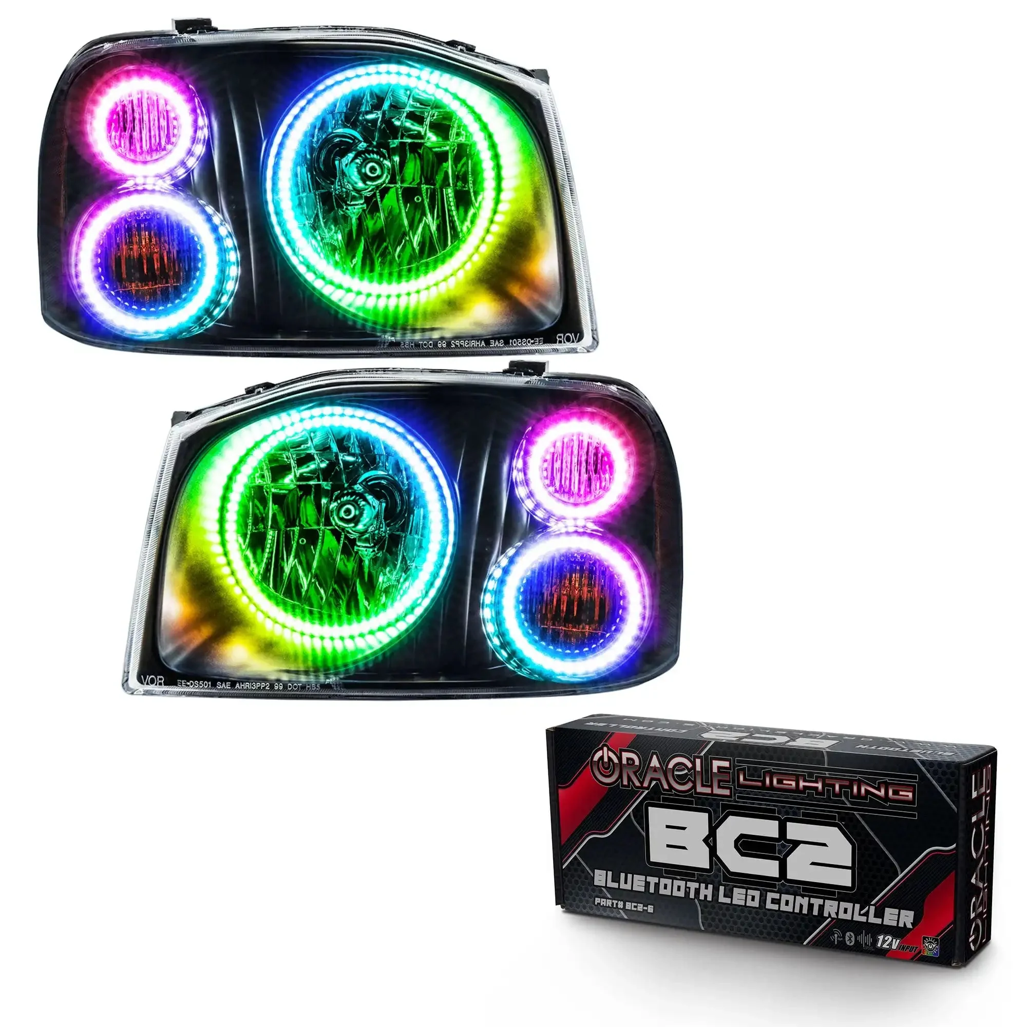 ORACLE Lighting 2001-2004 Nissan Frontier Pre-Assembled Halo Headlights-Triple Halos - Image 8
