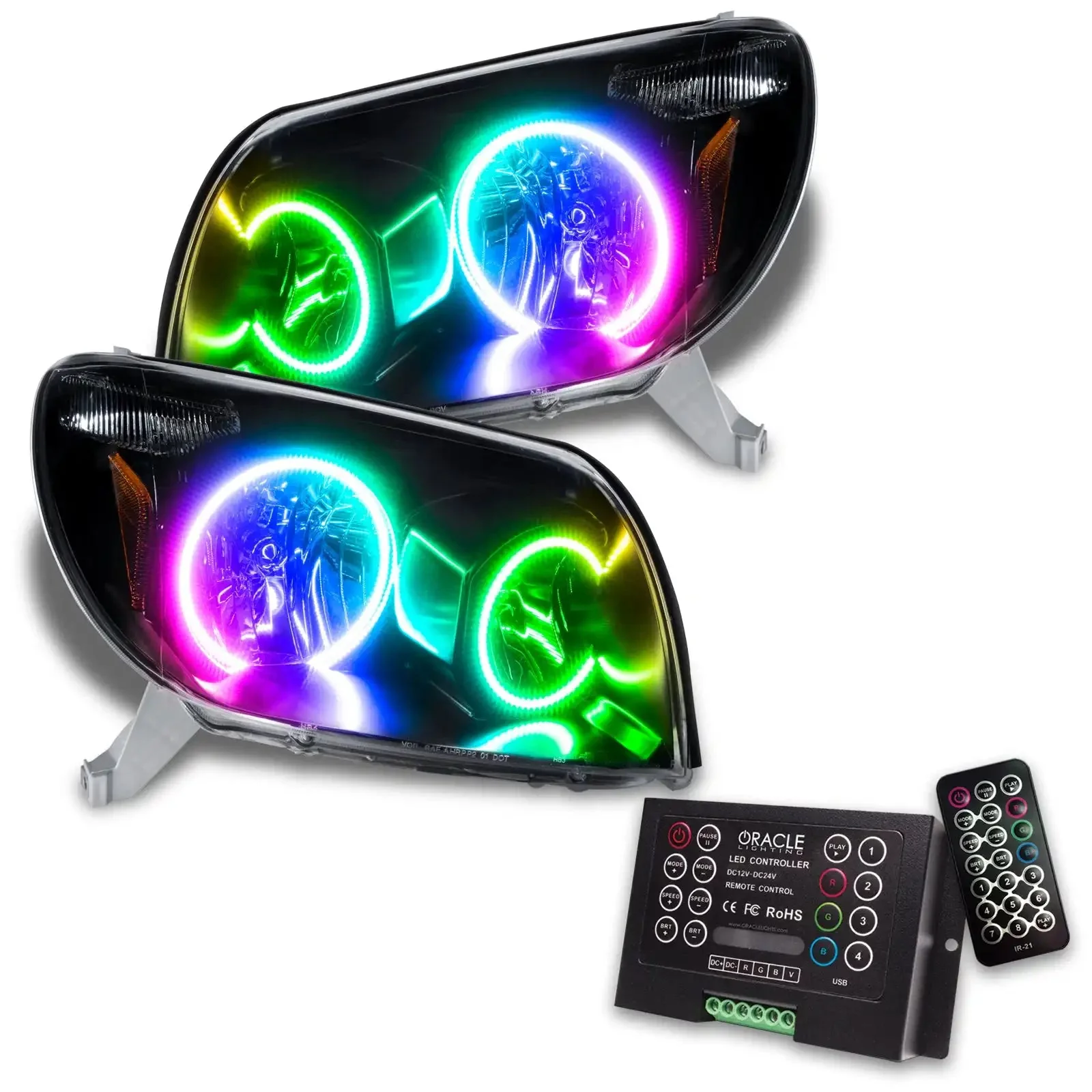 ORACLE Lighting 2003-2005 Toyota 4-Runner Pre-Assembled Halo Headlights - Black Housing - Non HID - Image 10