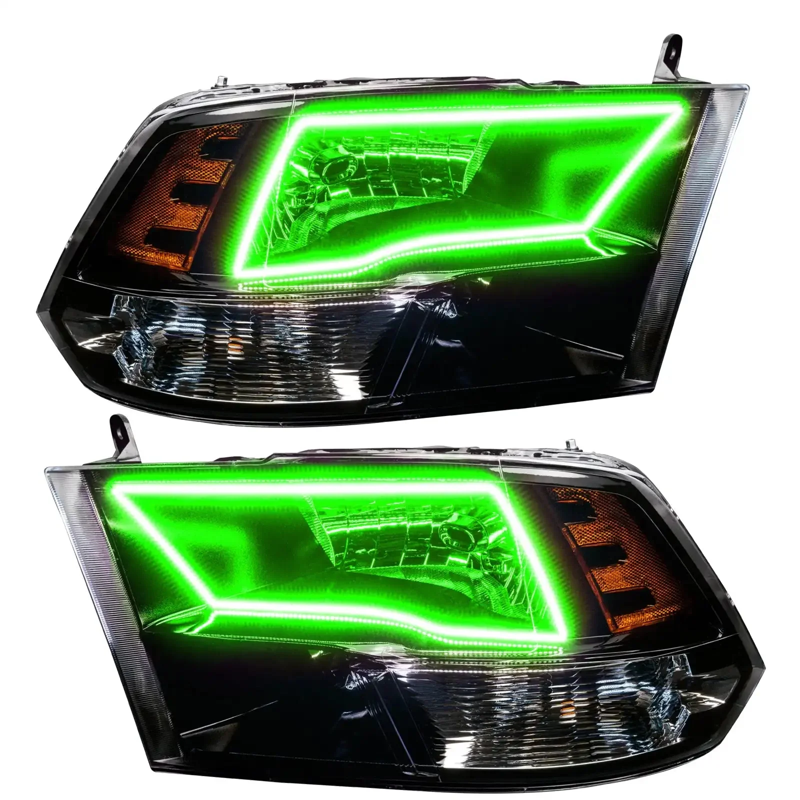 ORACLE Lighting 2009-2018 RAM ColorSHIFT Switchback Quad Pre-Assembled Halo Headlights - Black Housing - Image 11