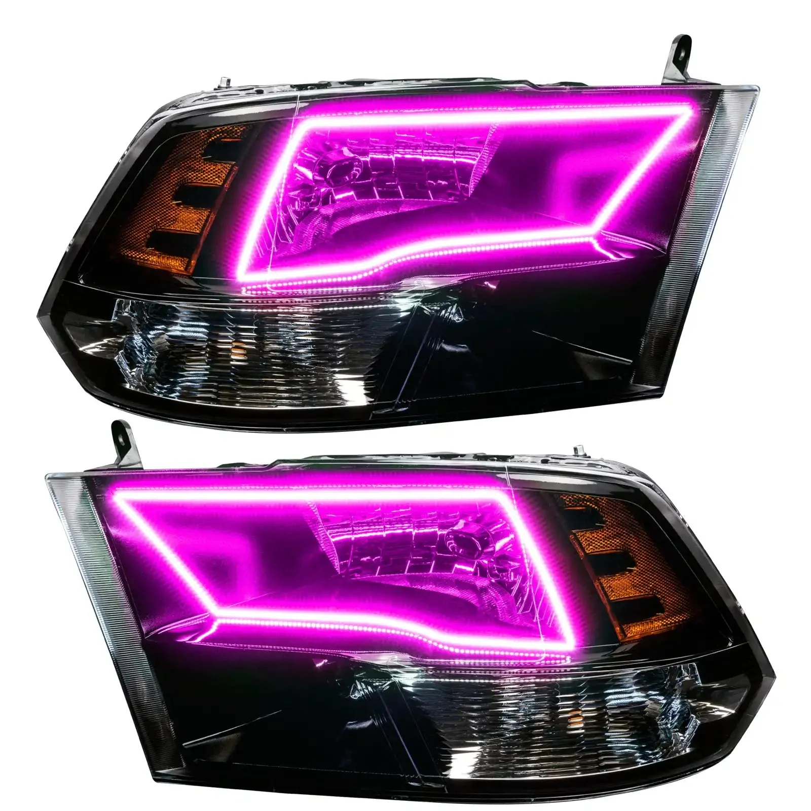 ORACLE Lighting 2009-2018 RAM ColorSHIFT Switchback Quad Pre-Assembled Halo Headlights - Black Housing - Image 15