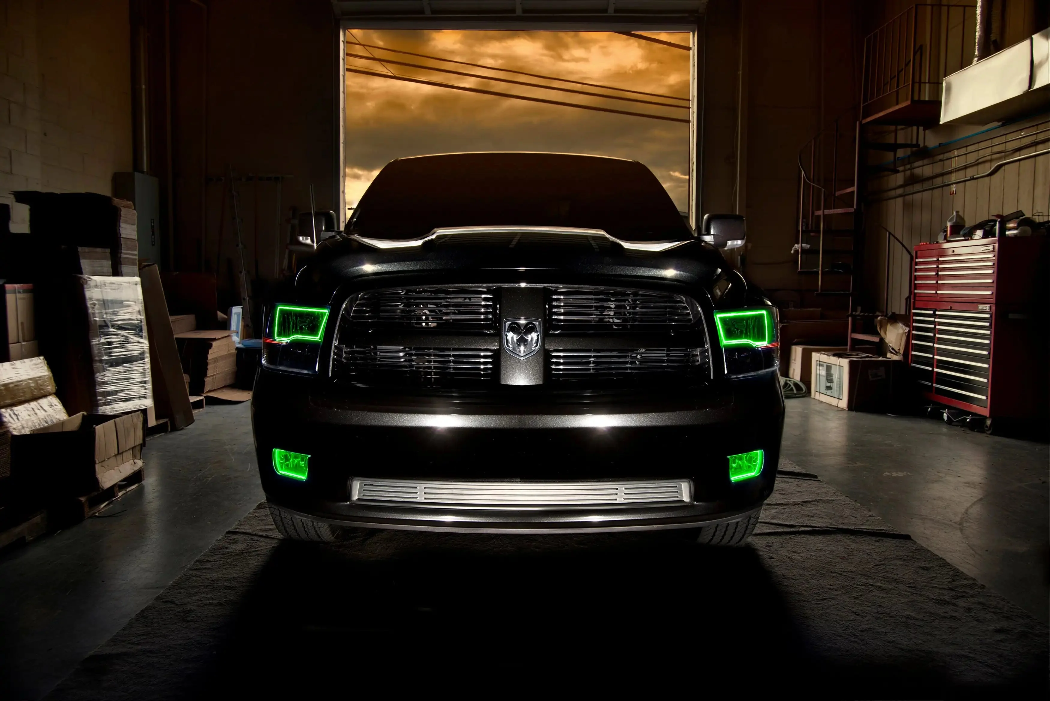 ORACLE Lighting 2009-2018 RAM ColorSHIFT Switchback Quad Pre-Assembled Halo Headlights - Black Housing - Image 20