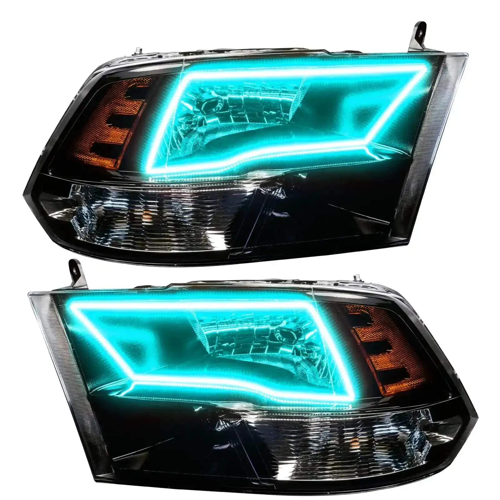 ORACLE Lighting 2009-2018 RAM ColorSHIFT Switchback Quad Pre-Assembled Halo Headlights - Black Housing - Image 28