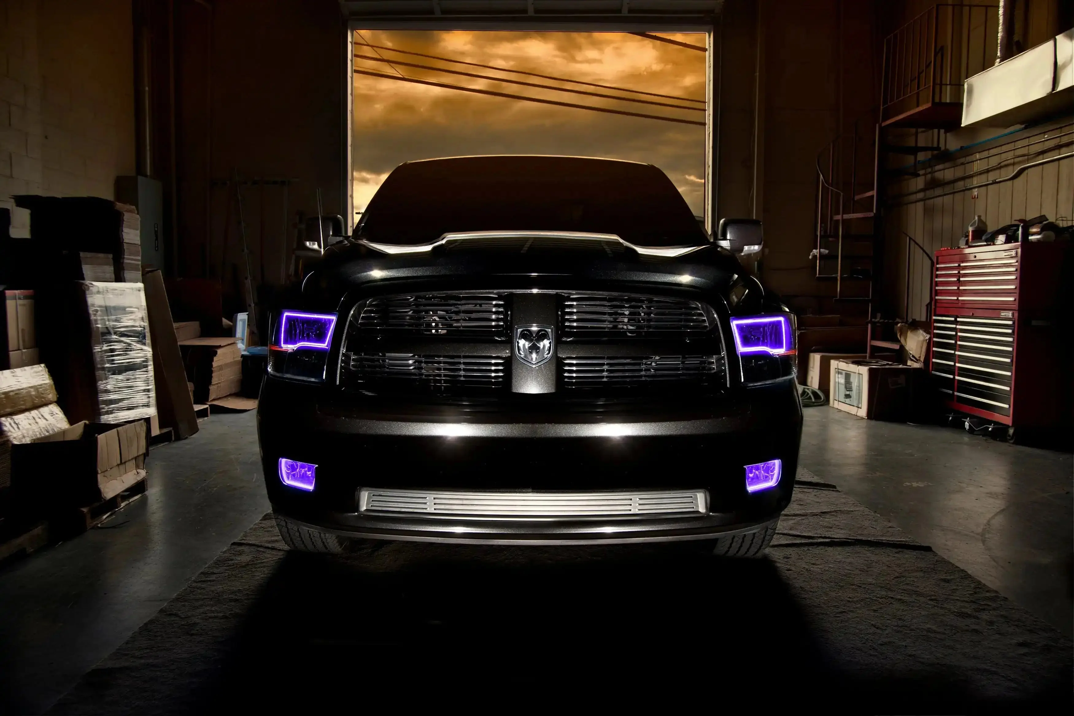 ORACLE Lighting 2009-2018 RAM ColorSHIFT Switchback Quad Pre-Assembled Halo Headlights - Black Housing - Image 29