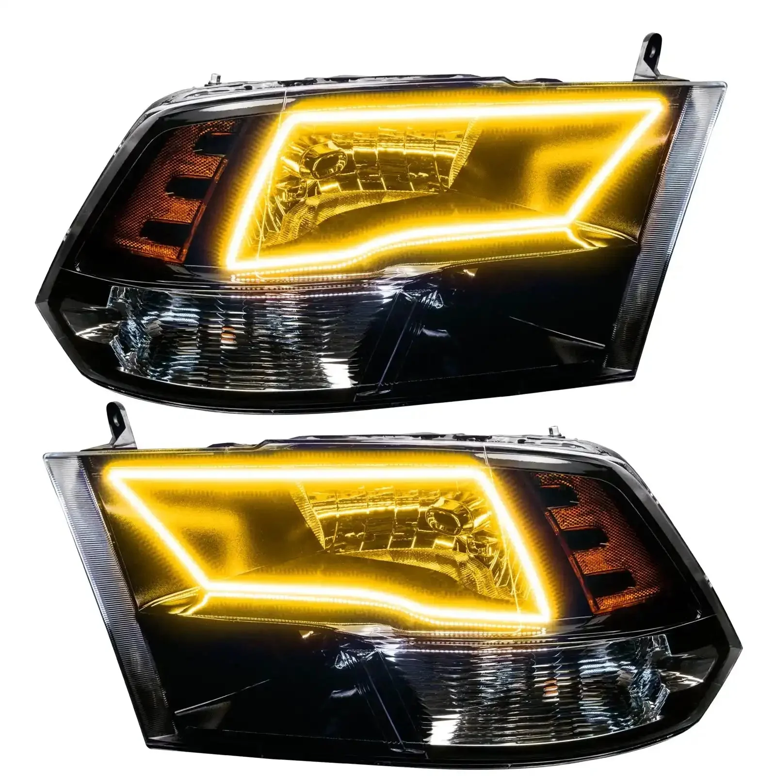 ORACLE Lighting 2009-2018 RAM ColorSHIFT Switchback Quad Pre-Assembled Halo Headlights - Black Housing - Image 34