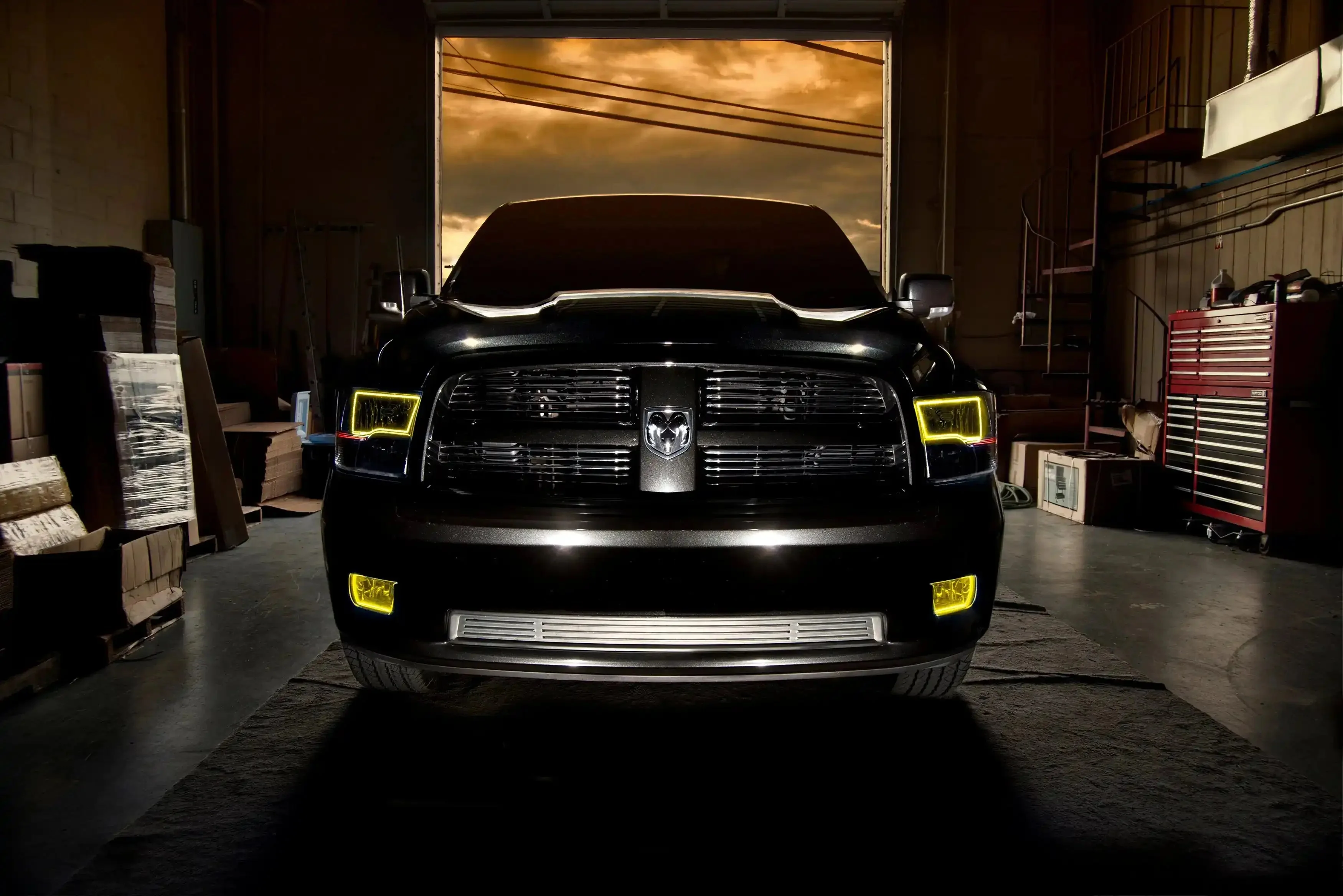 ORACLE Lighting 2009-2018 RAM ColorSHIFT Switchback Quad Pre-Assembled Halo Headlights - Black Housing - Image 40