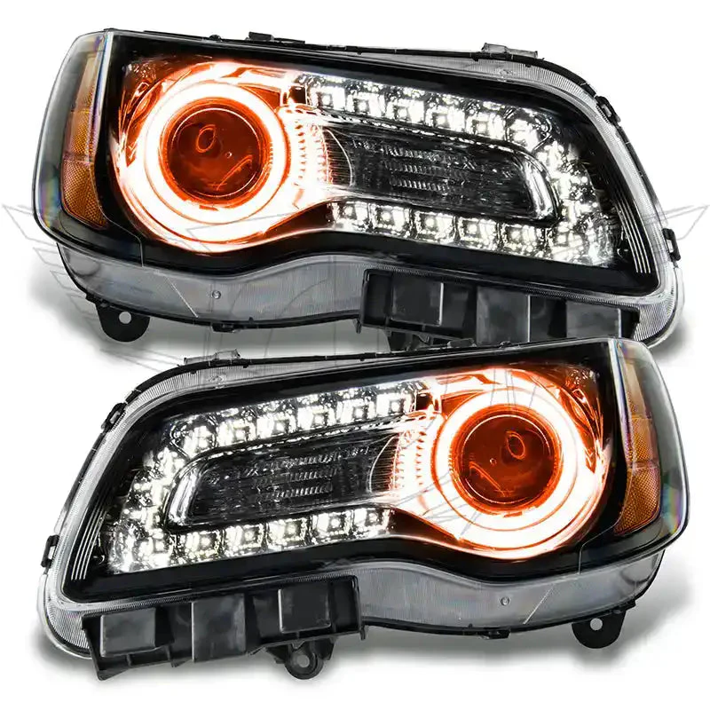 2011-2014 Chrysler 300C NON HID Pre-Assembled Headlights - Black Housing - Image 17