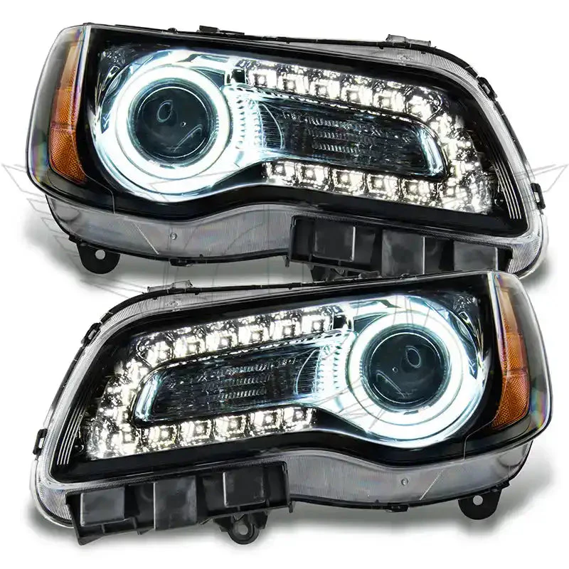 2011-2014 Chrysler 300C NON HID Pre-Assembled Headlights - Black Housing - Image 18