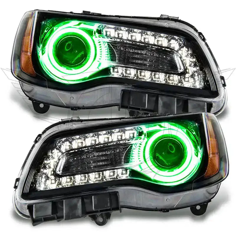 2011-2014 Chrysler 300C NON HID Pre-Assembled Headlights - Black Housing - Image 21