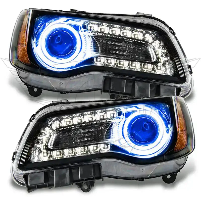 2011-2014 Chrysler 300C NON HID Pre-Assembled Headlights - Black Housing - Image 22