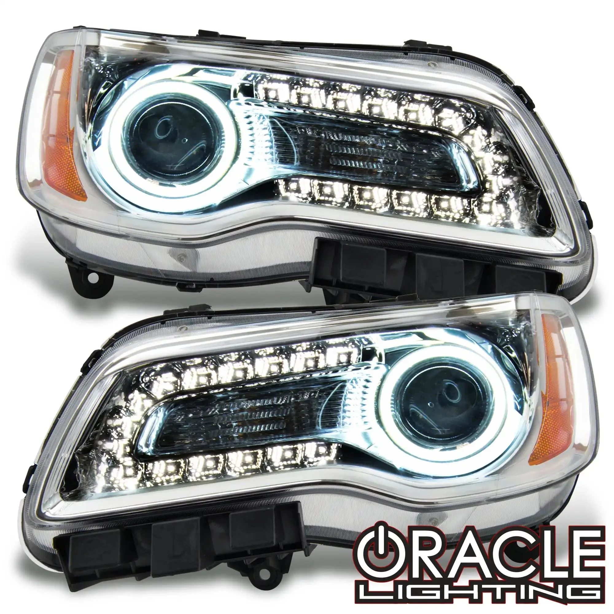 ORACLE Lighting 2011-2014 Chrysler 300C NON HID Pre-Assembled Halo Headlights - Chrome Housing