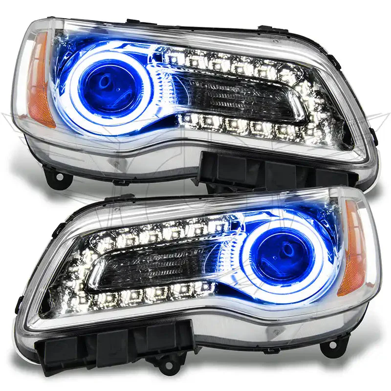 ORACLE Lighting 2011-2014 Chrysler 300C NON HID Pre-Assembled Halo Headlights - Chrome Housing - Image 3