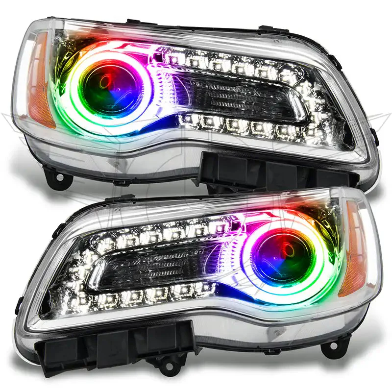 ORACLE Lighting 2011-2014 Chrysler 300C NON HID Pre-Assembled Halo Headlights - Chrome Housing - Image 6