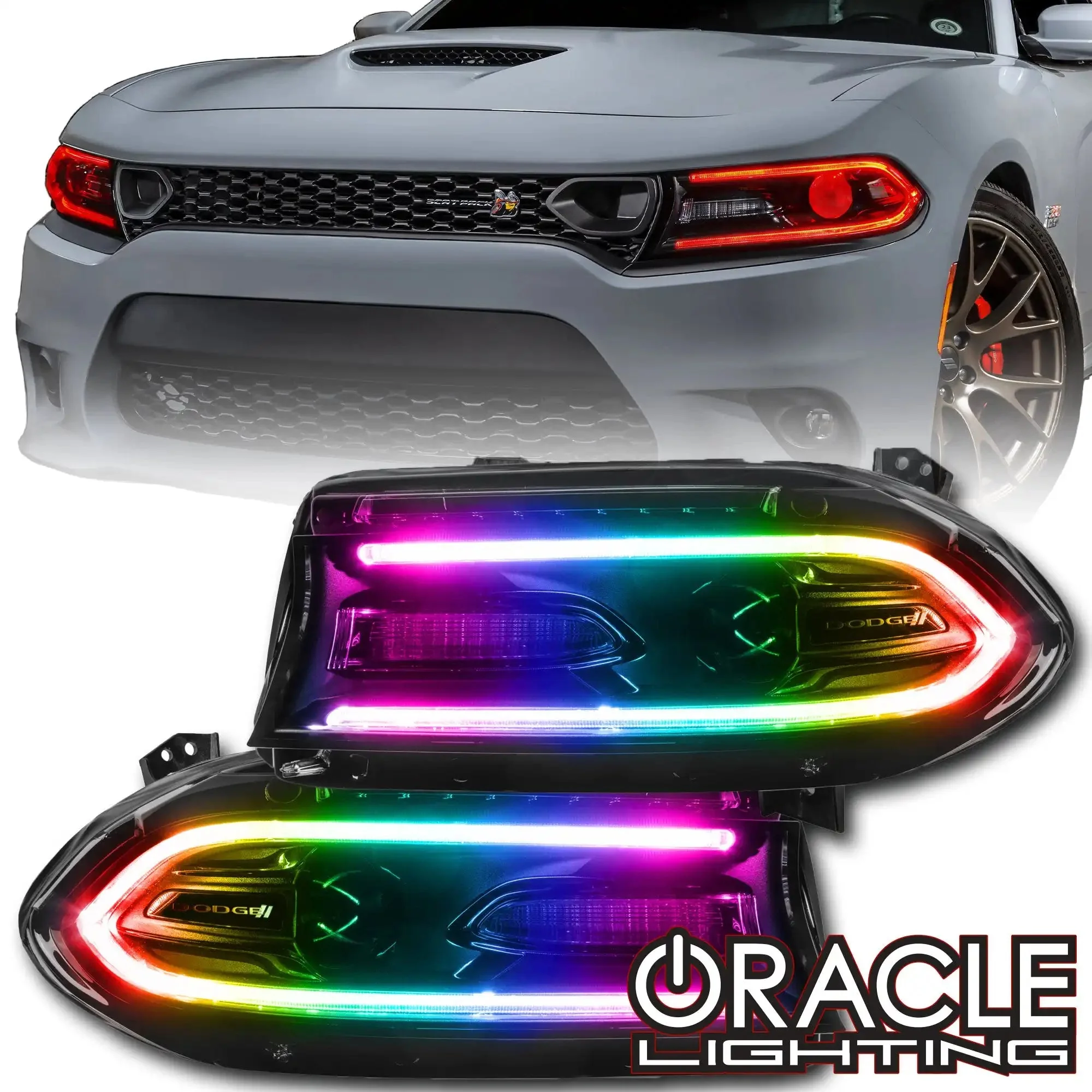 ORACLE Lighting 2015-2021 Dodge Charger ColorSHIFT RGB+W Headlight DRL Upgrade Kit