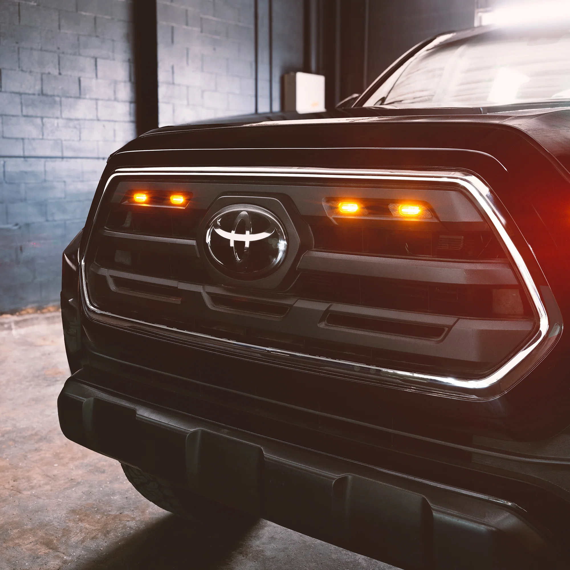 2016-2023 Toyota Tacoma SR5 Pre-Runner LED Grille Light Kit - Amber w/ Tinted Lens - Image 9