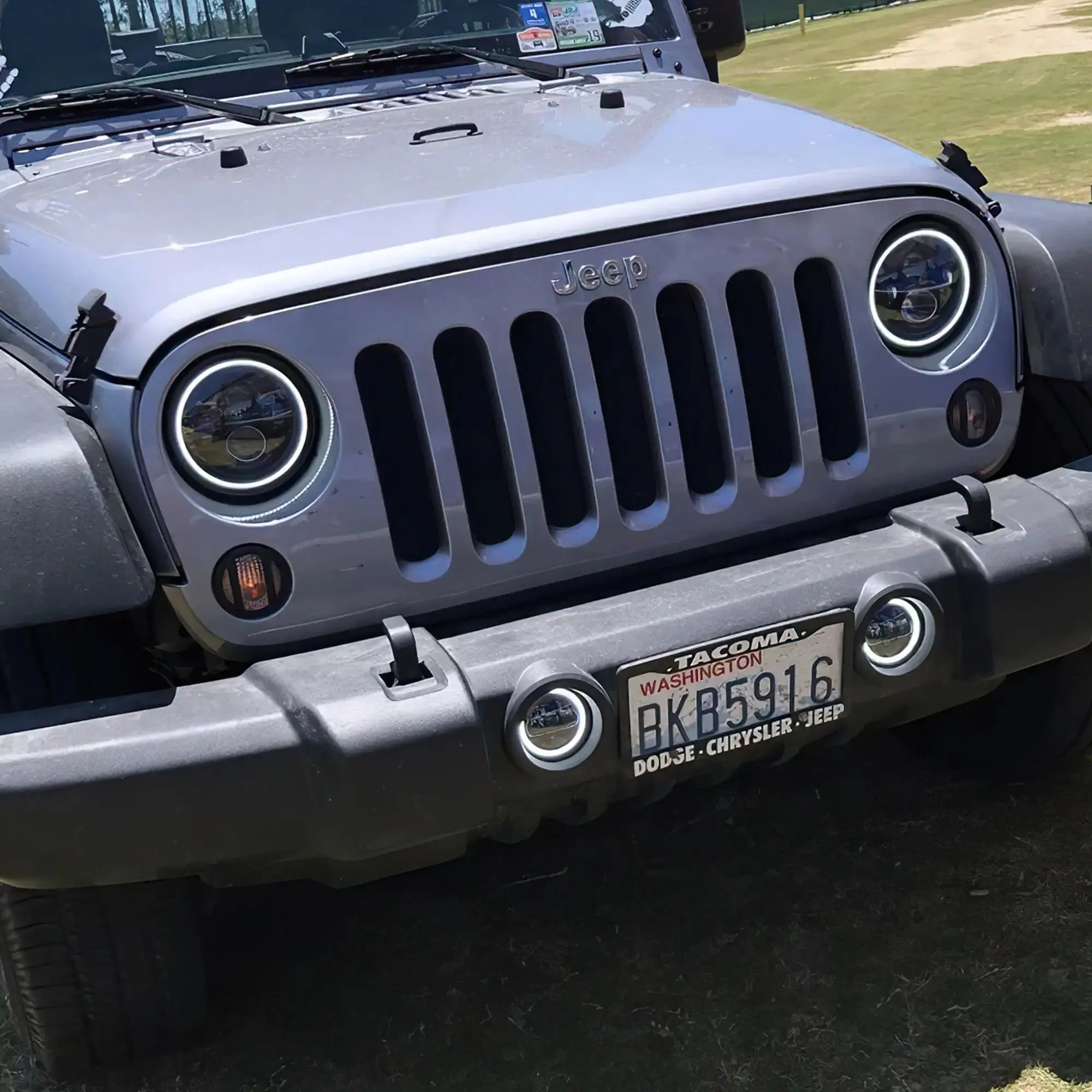 2007-2018 Jeep Wrangler JK Switchback LED Halo Headlights- DRL and Turn Signal - Image 13
