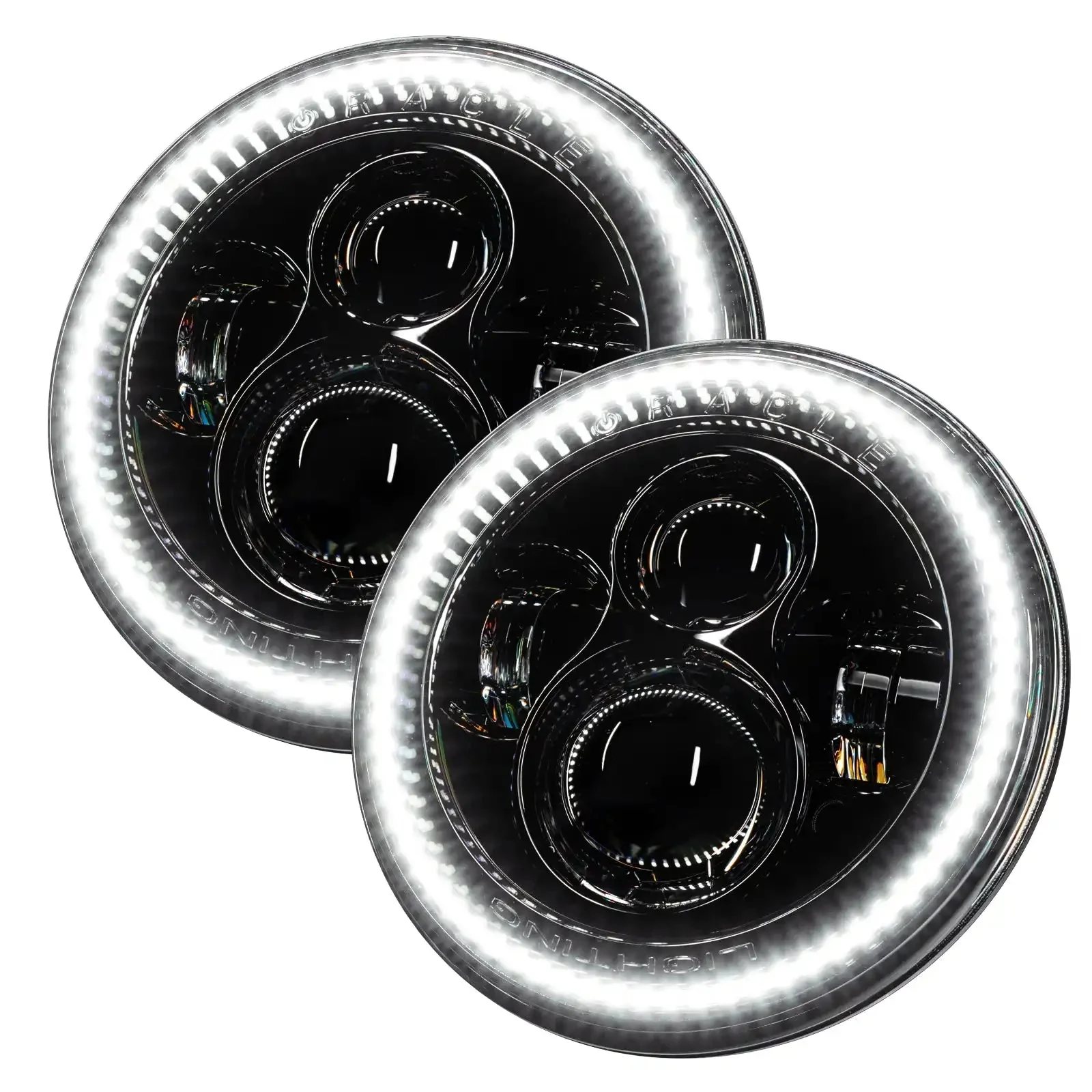 2007-2018 Jeep Wrangler JK Switchback LED Halo Headlights- DRL and Turn Signal - Image 3