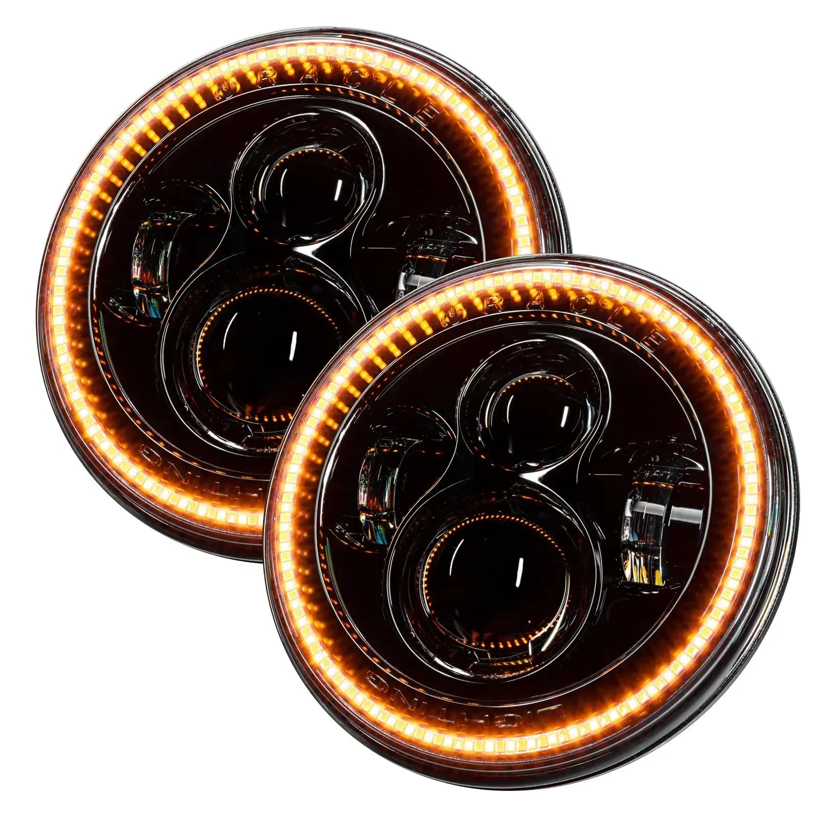 2007-2018 Jeep Wrangler JK Switchback LED Halo Headlights- DRL and Turn Signal - Image 4