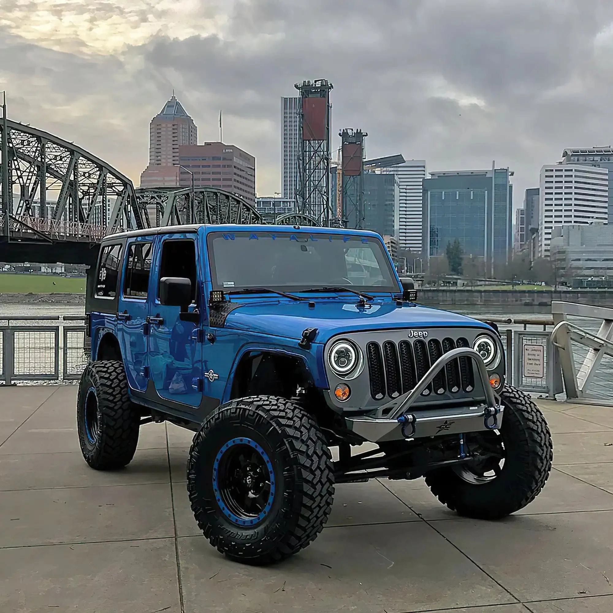 2007-2018 Jeep Wrangler JK Switchback LED Halo Headlights- DRL and Turn Signal - Image 8