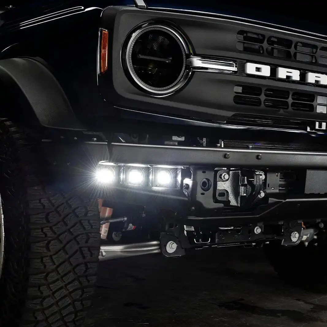 2021-2026 Ford Bronco Triple LED Fog Light Kit - Steel Modular Bumper | 90W - Image 13