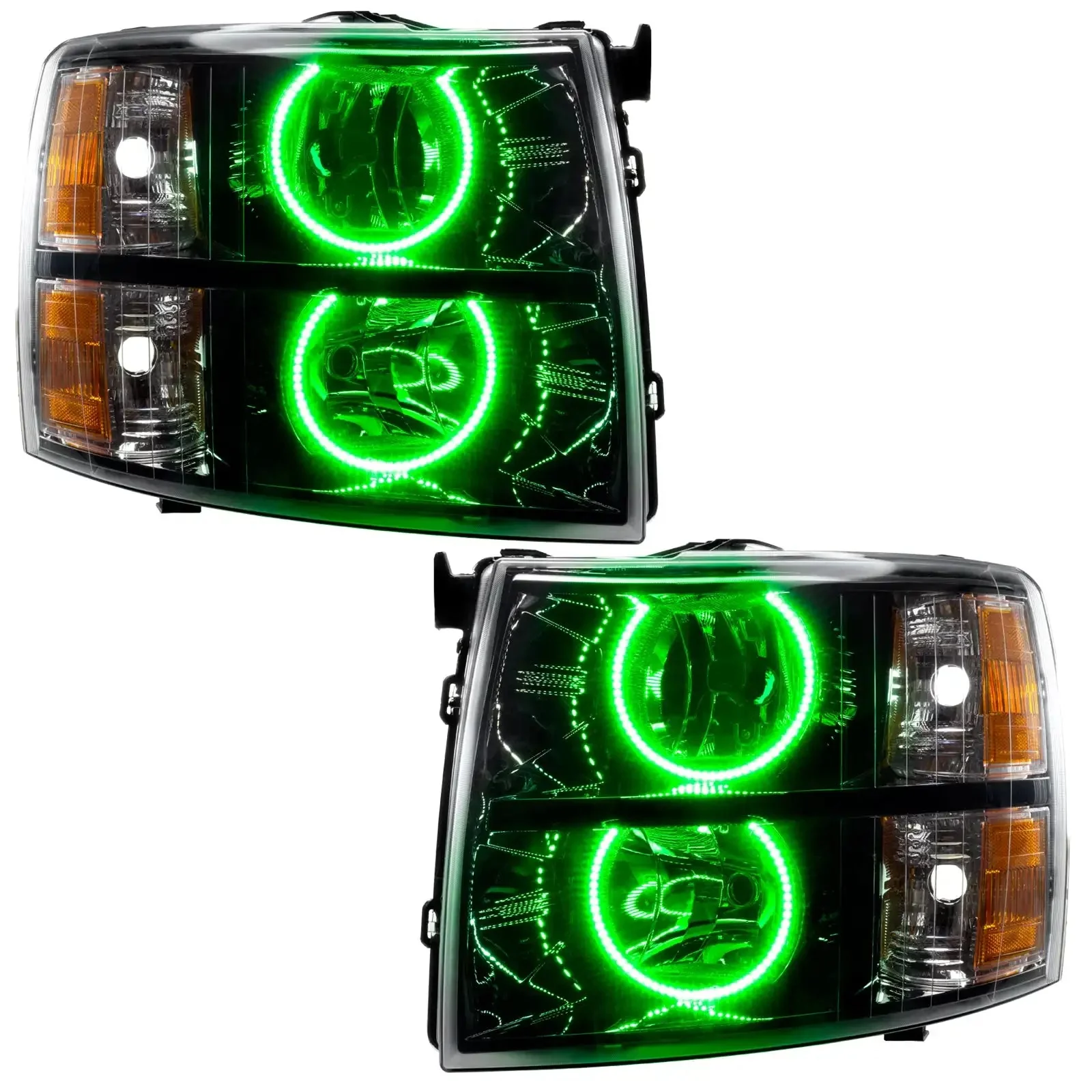 ORACLE Lighting 2007-2013 Chevrolet Silverado Pre-Assembled Halo Headlights - Black Housing - Image 9