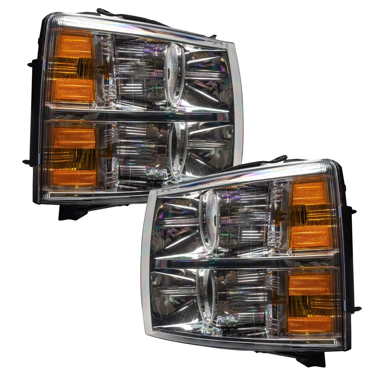 ORACLE Lighting 2007-2013 Chevy Silverado Pre-Assembled Halo Headlights - Chrome Housing - Image 3