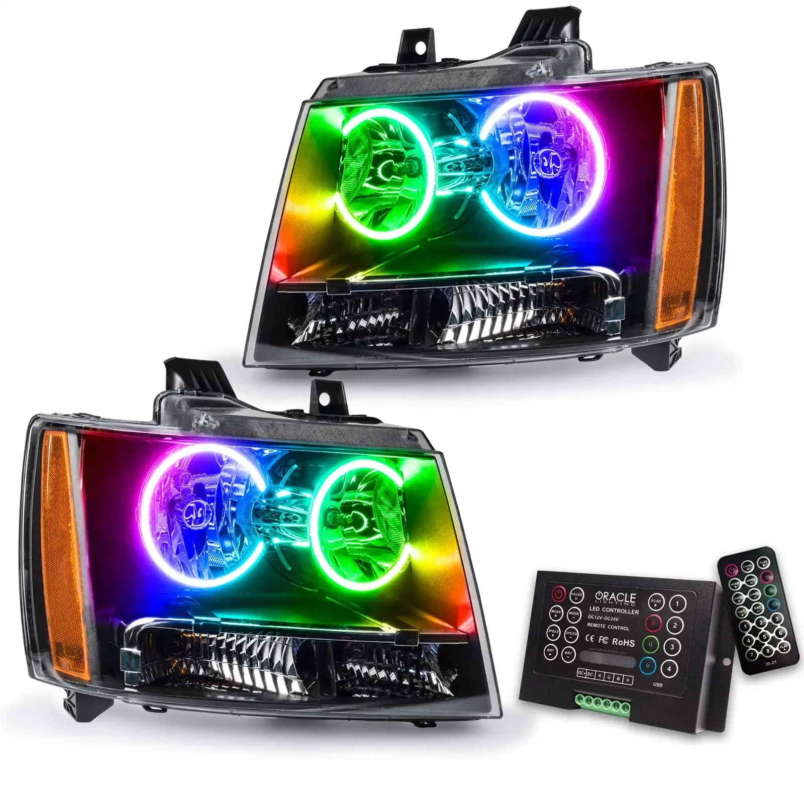ORACLE Lighting 2007-2014 Chevrolet Tahoe Pre-Assembled Halo Headlights - Image 11