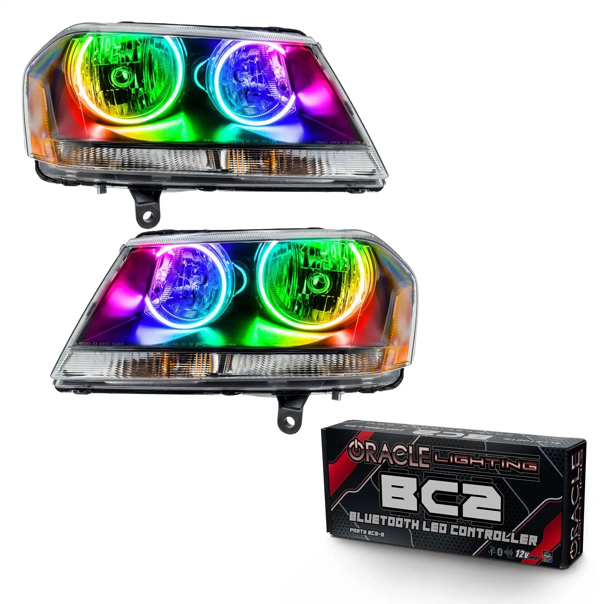 ORACLE Lighting 2008-2013 Dodge Avenger RT Pre-Assembled Halo Headlights - Black Housing - Image 11