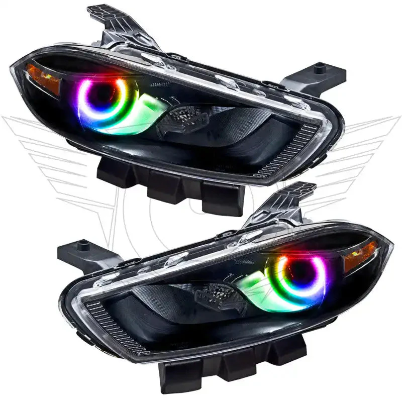 ORACLE Lighting 2013-2016 Dodge Dart Pre-Assembled Halo Headlights - Black Housing (Halogen Style) - Image 8