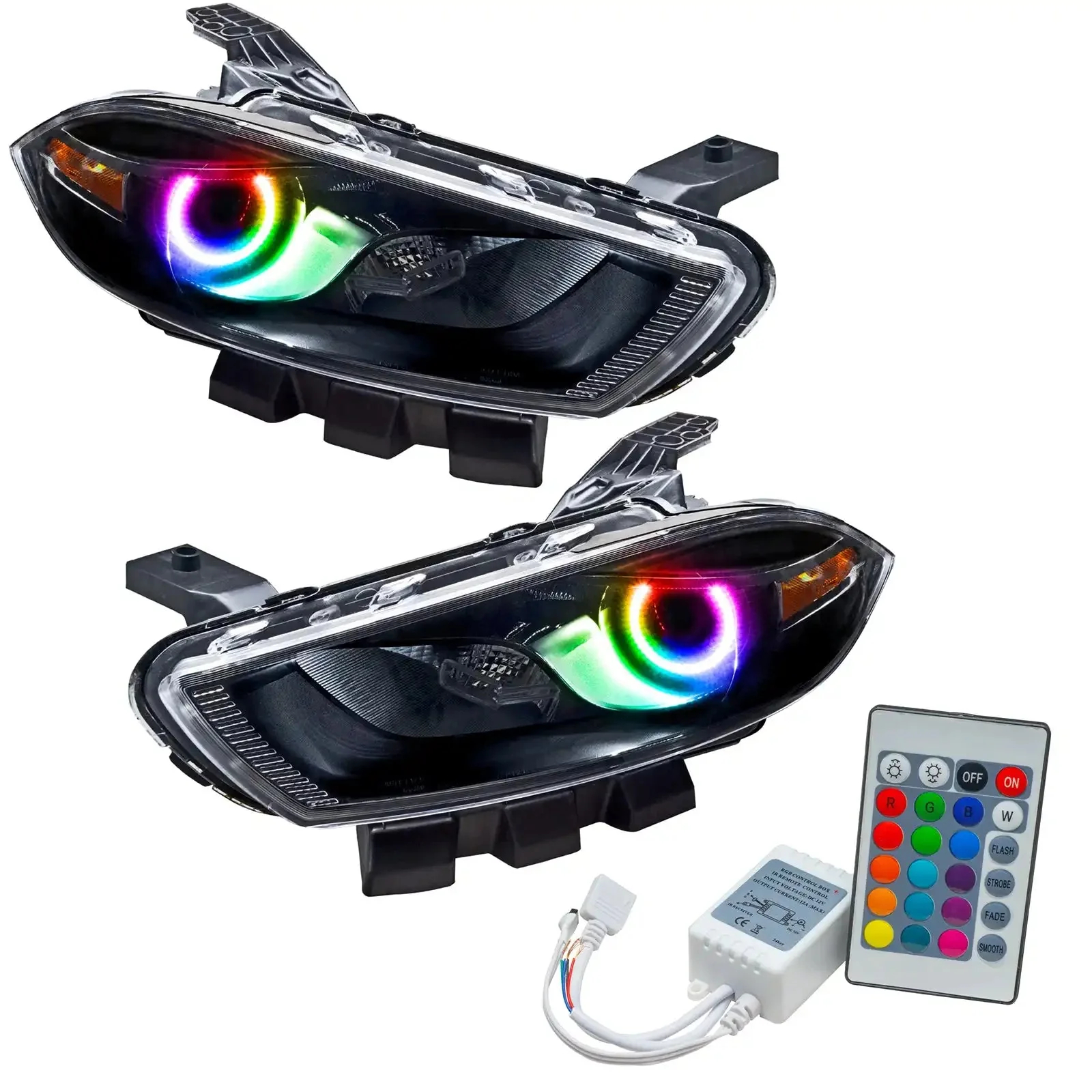 ORACLE Lighting 2013-2016 Dodge Dart Pre-Assembled Halo Headlights - Black Housing (Halogen Style) - Image 9
