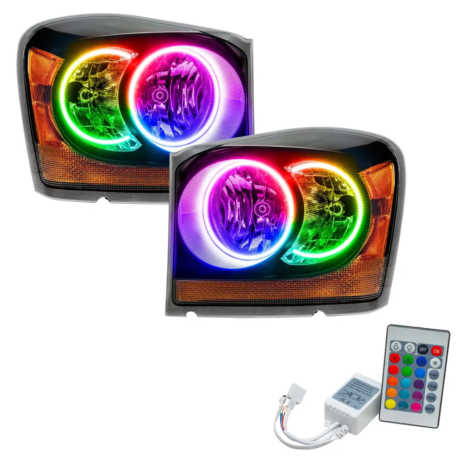 ORACLE Lighting 2004-2006 Dodge Durango Pre-Assembled Halo Headlights - Black Housing - Image 3