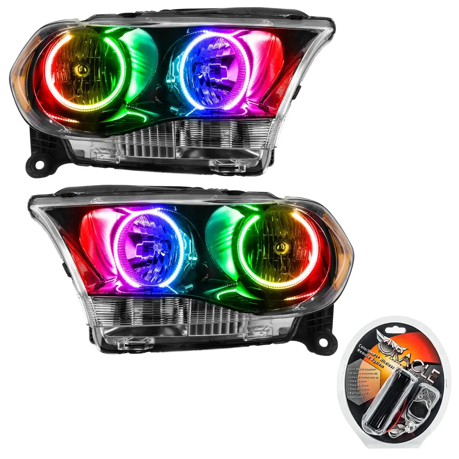 ORACLE Lighting 2011-2013 Dodge Durango Pre-Assembled Halo Headlights Non-HID - Black Housing - Image 10