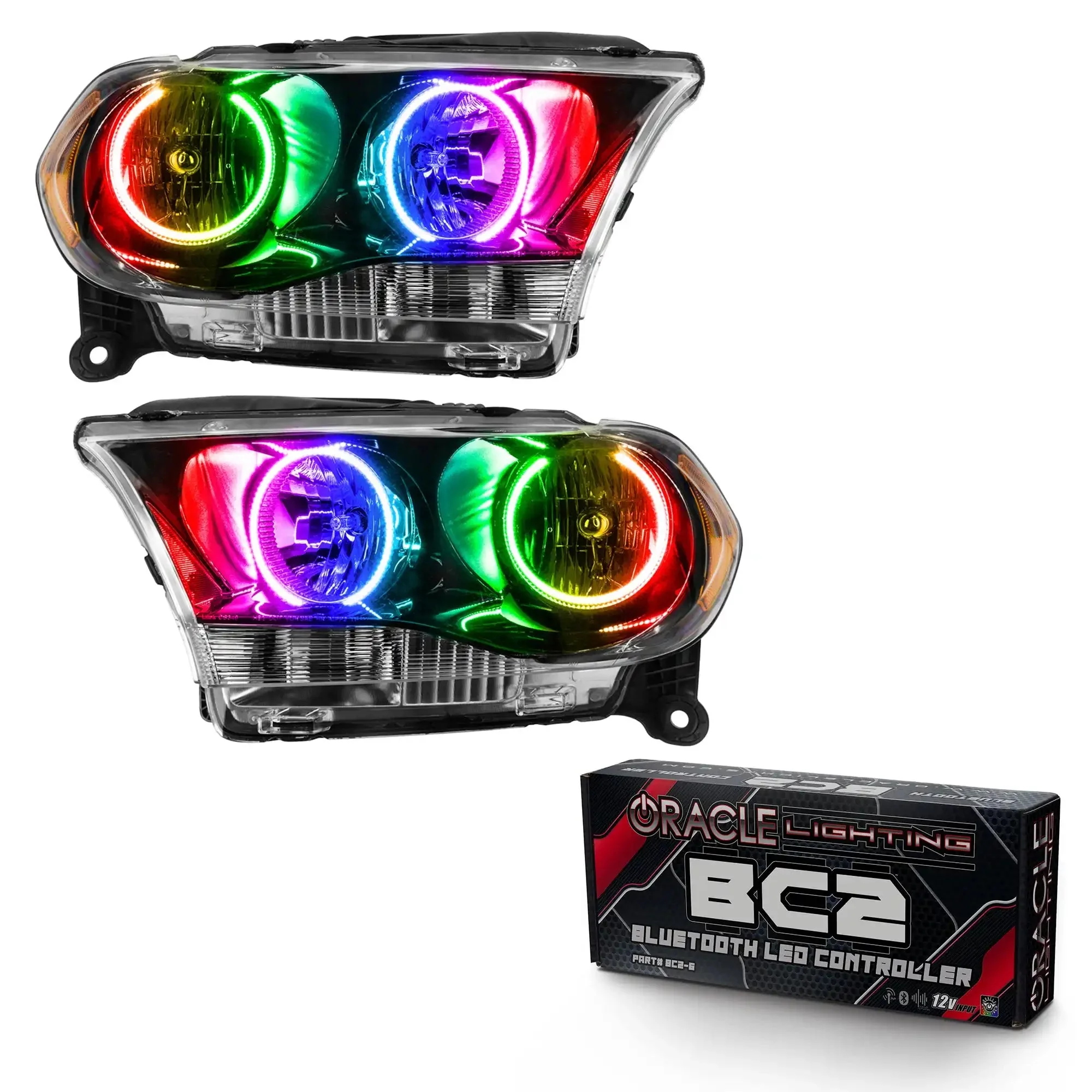 ORACLE Lighting 2011-2013 Dodge Durango Pre-Assembled Halo Headlights Non-HID - Black Housing - Image 12