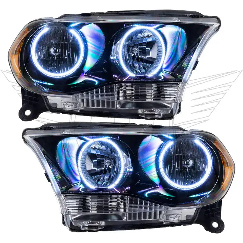 ORACLE Lighting 2011-2013 Dodge Durango Pre-Assembled Halo Headlights Non-HID - Black Housing - Image 6