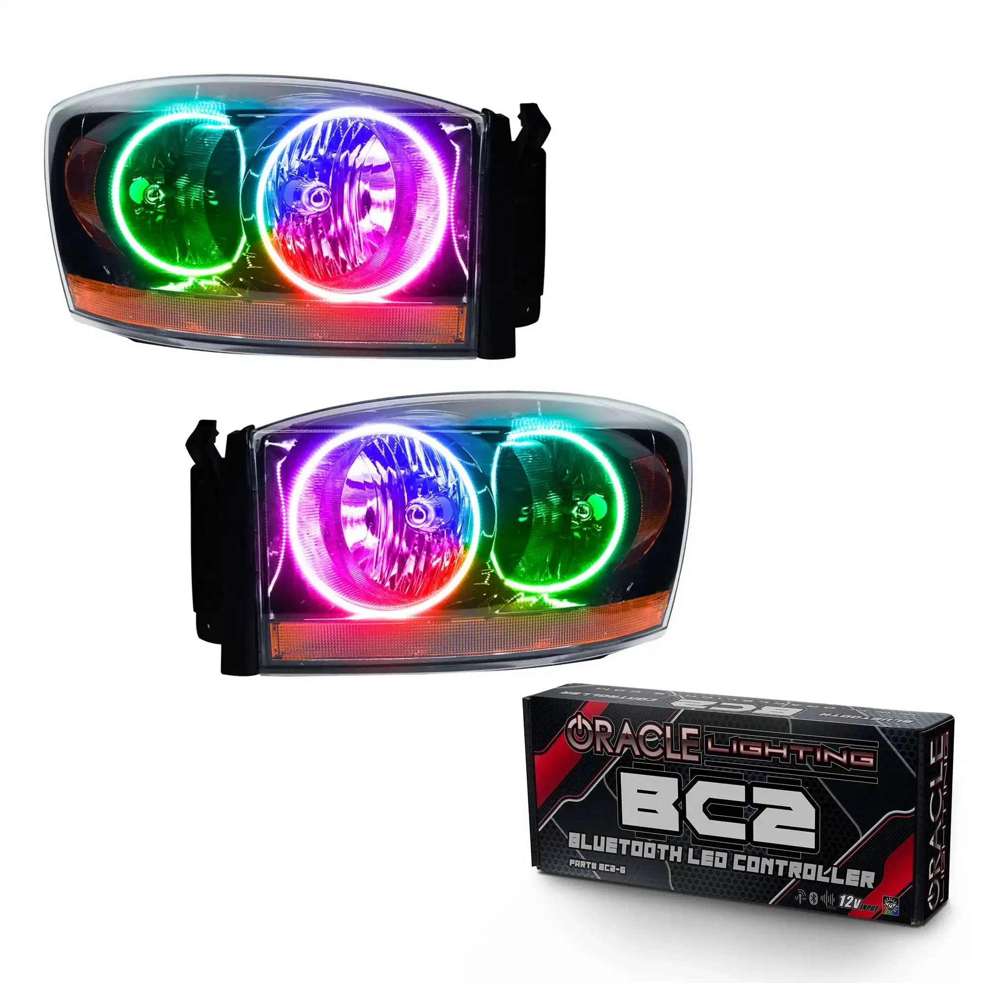 ORACLE Lighting 2006 Dodge Ram Pre-Assembled Halo Headlights - Black - Image 9