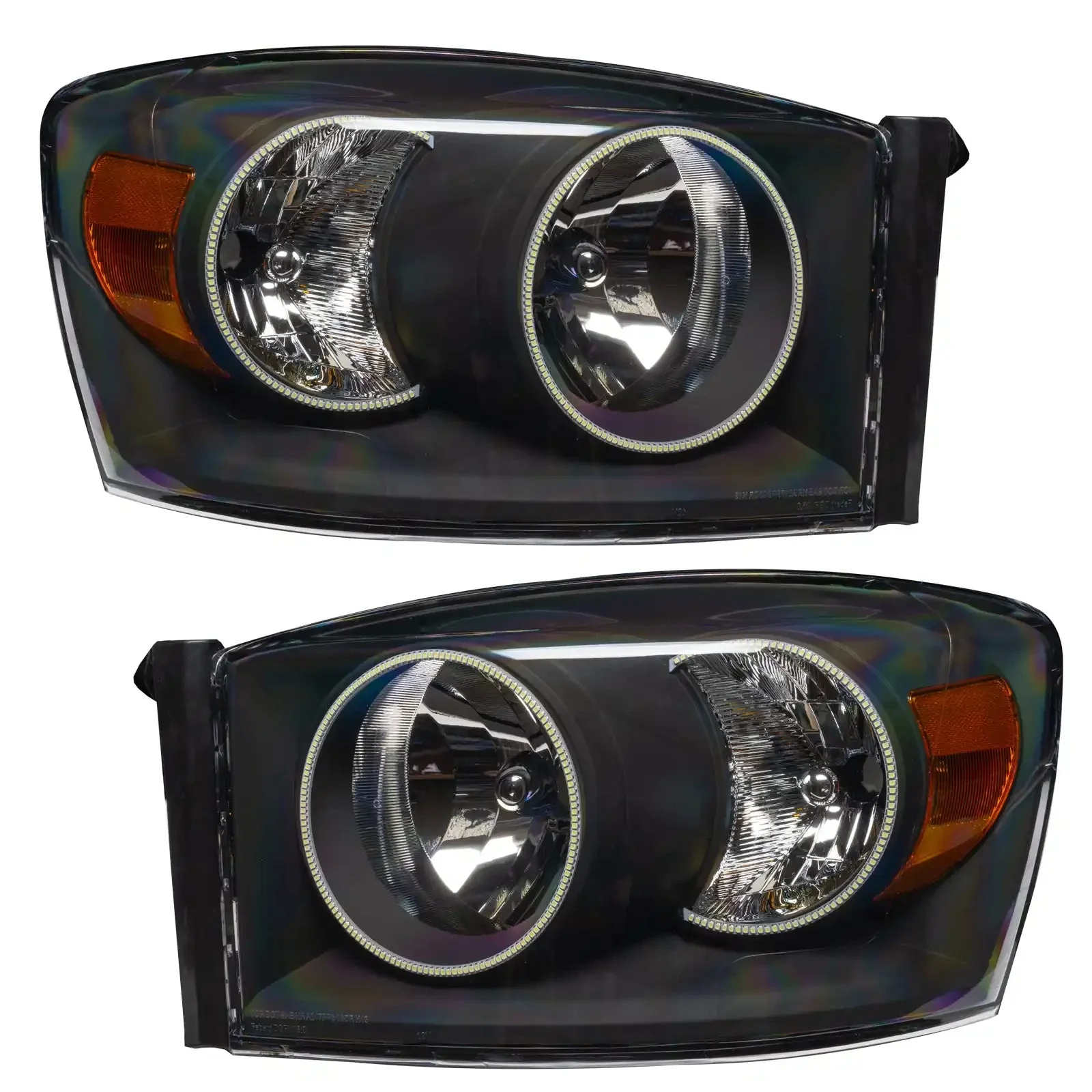 ORACLE Lighting 2007-2008 Dodge Ram Pre-Assembled Halo Headlights - Black - Image 9