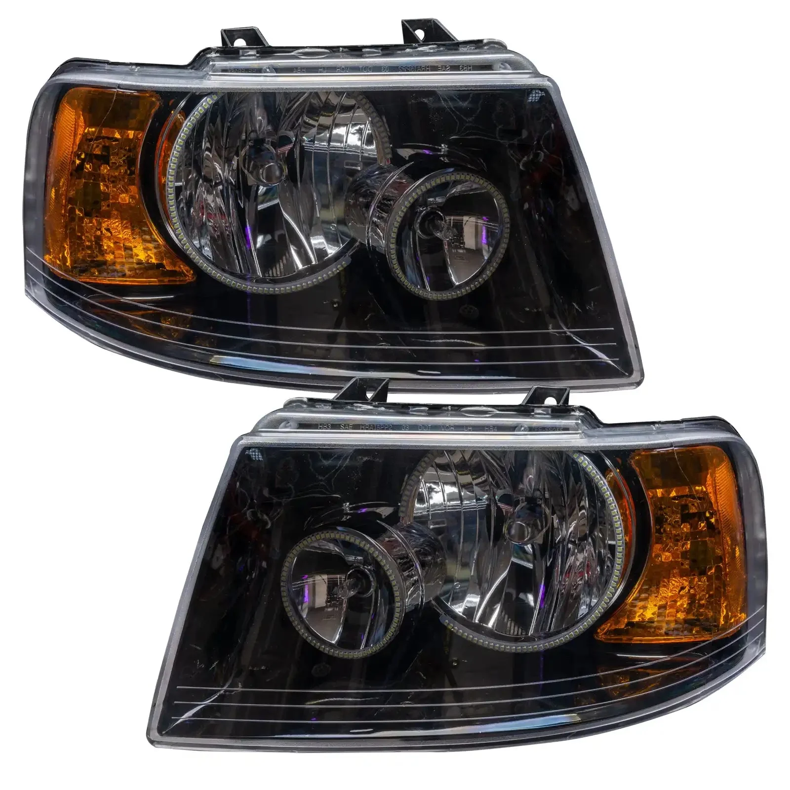 ORACLE Lighting 2003-2006 Ford Expedition Pre-Assembled Halo Headlights - Black Housing - Image 2