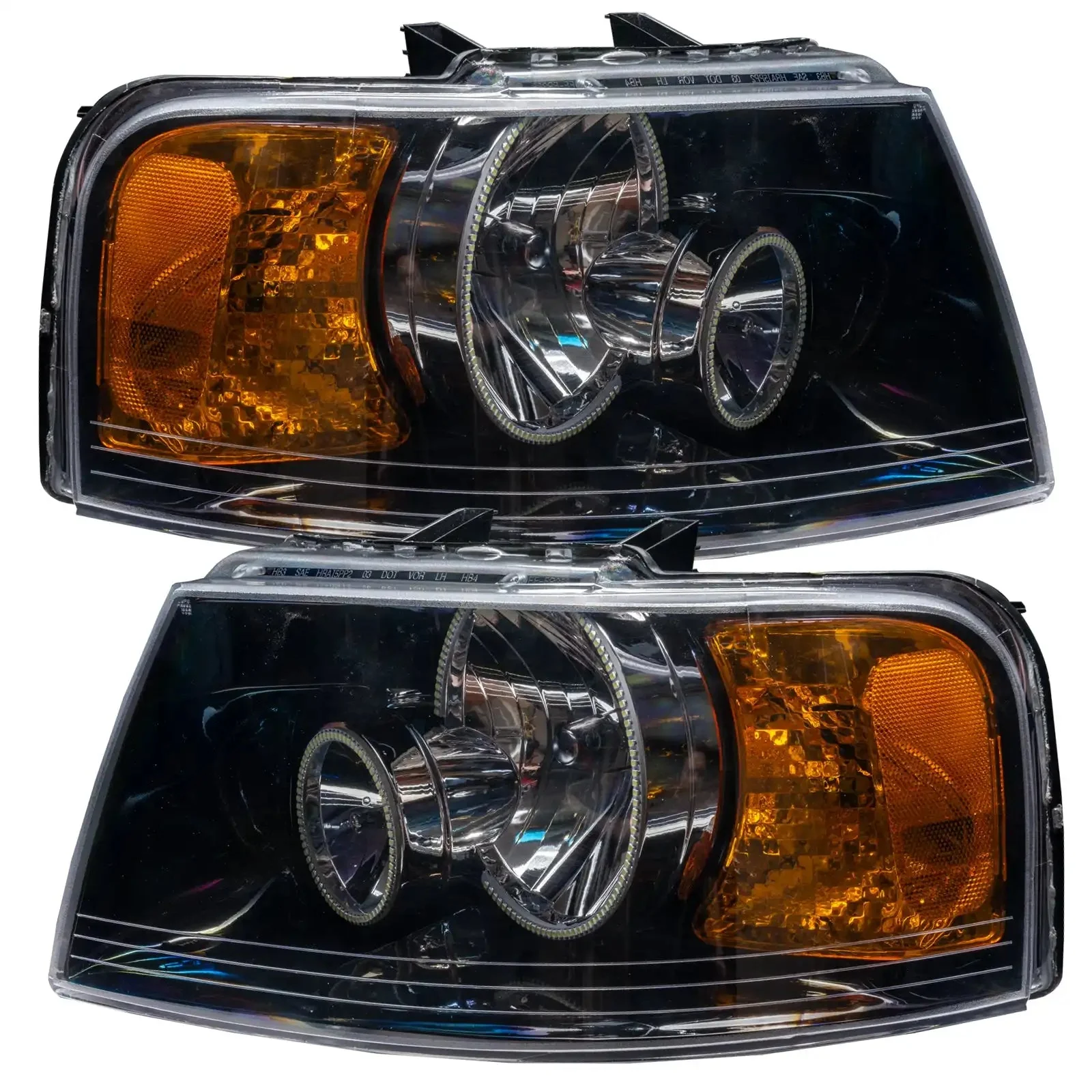 ORACLE Lighting 2003-2006 Ford Expedition Pre-Assembled Halo Headlights - Black Housing - Image 3