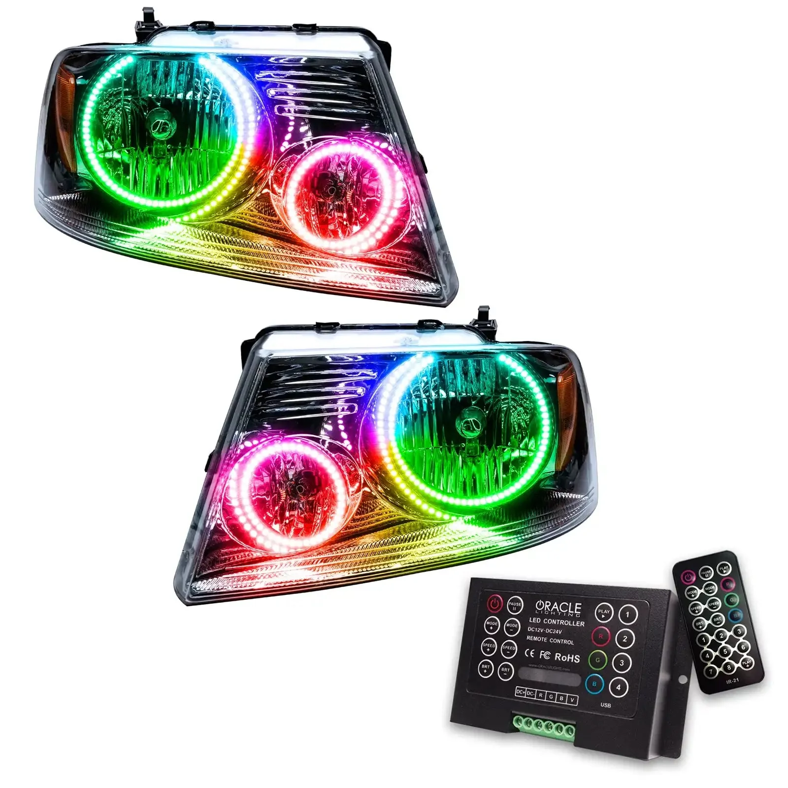 ORACLE Lighting 2005-2008 Ford F-150 Pre-Assembled Halo Headlights - Chrome Housing - Image 10