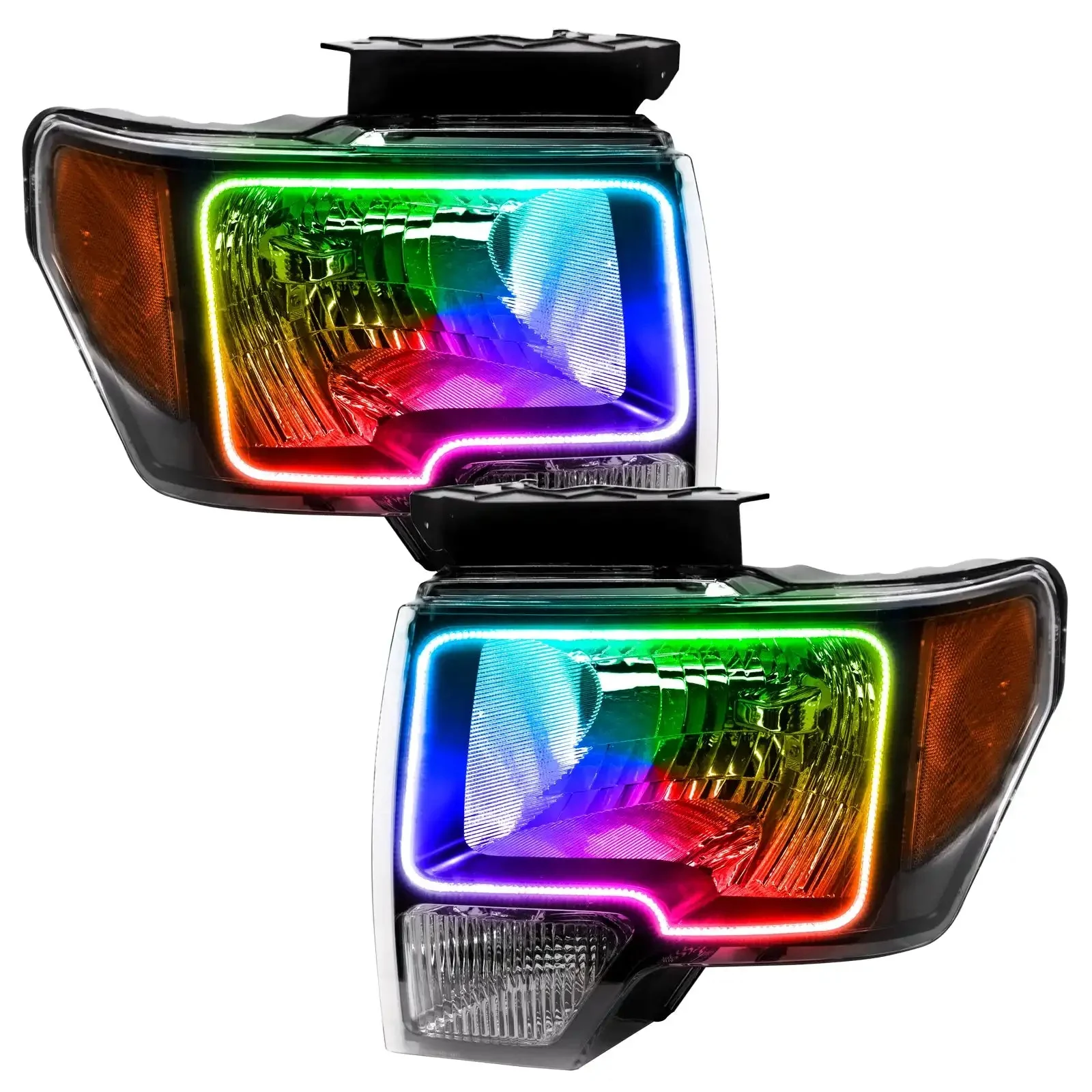 ORACLE Lighting 2009-2014 Ford F-150 Pre-Assembled Halo Headlights - Black Housing - Image 3