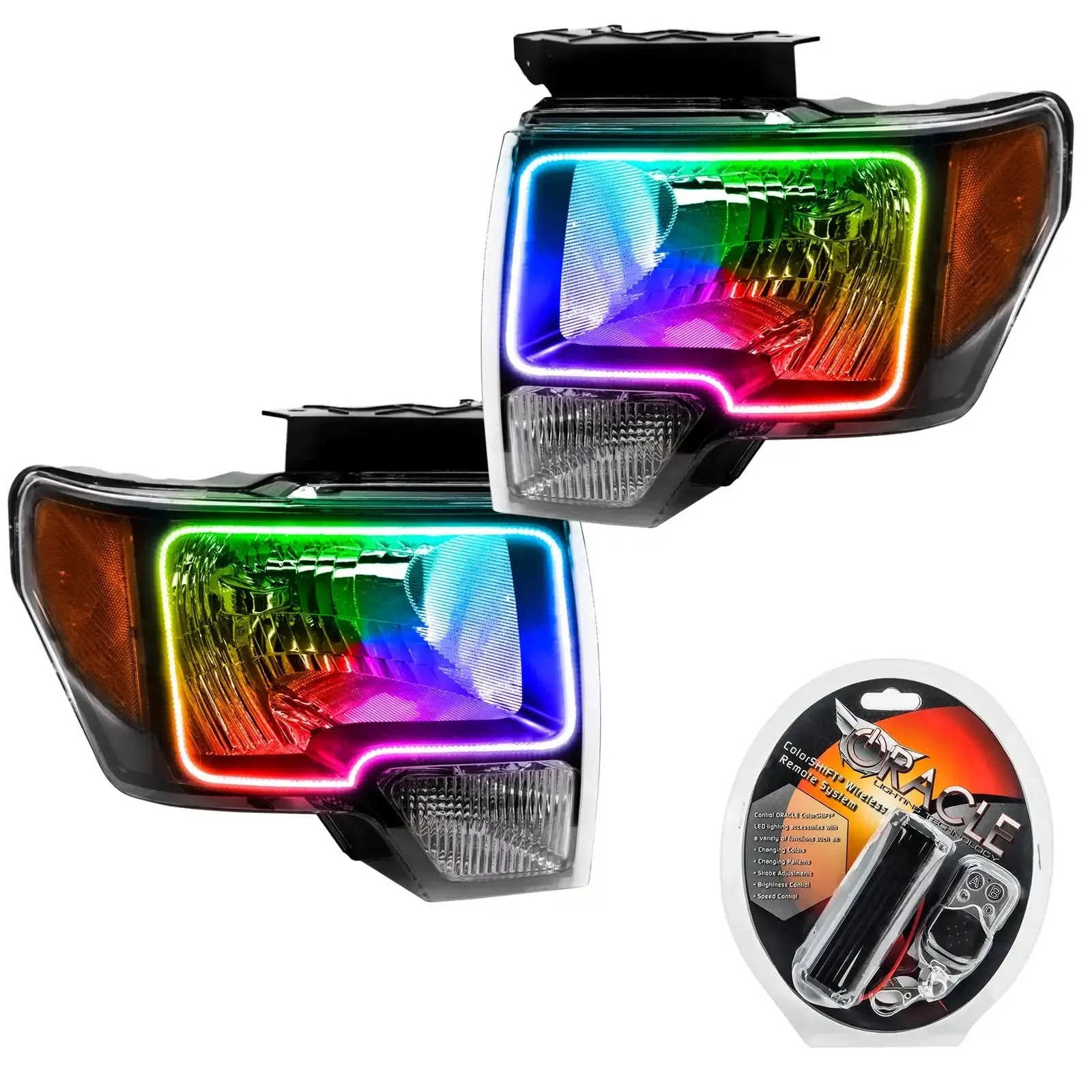 ORACLE Lighting 2009-2014 Ford F-150 Pre-Assembled Halo Headlights - Black Housing - Image 5
