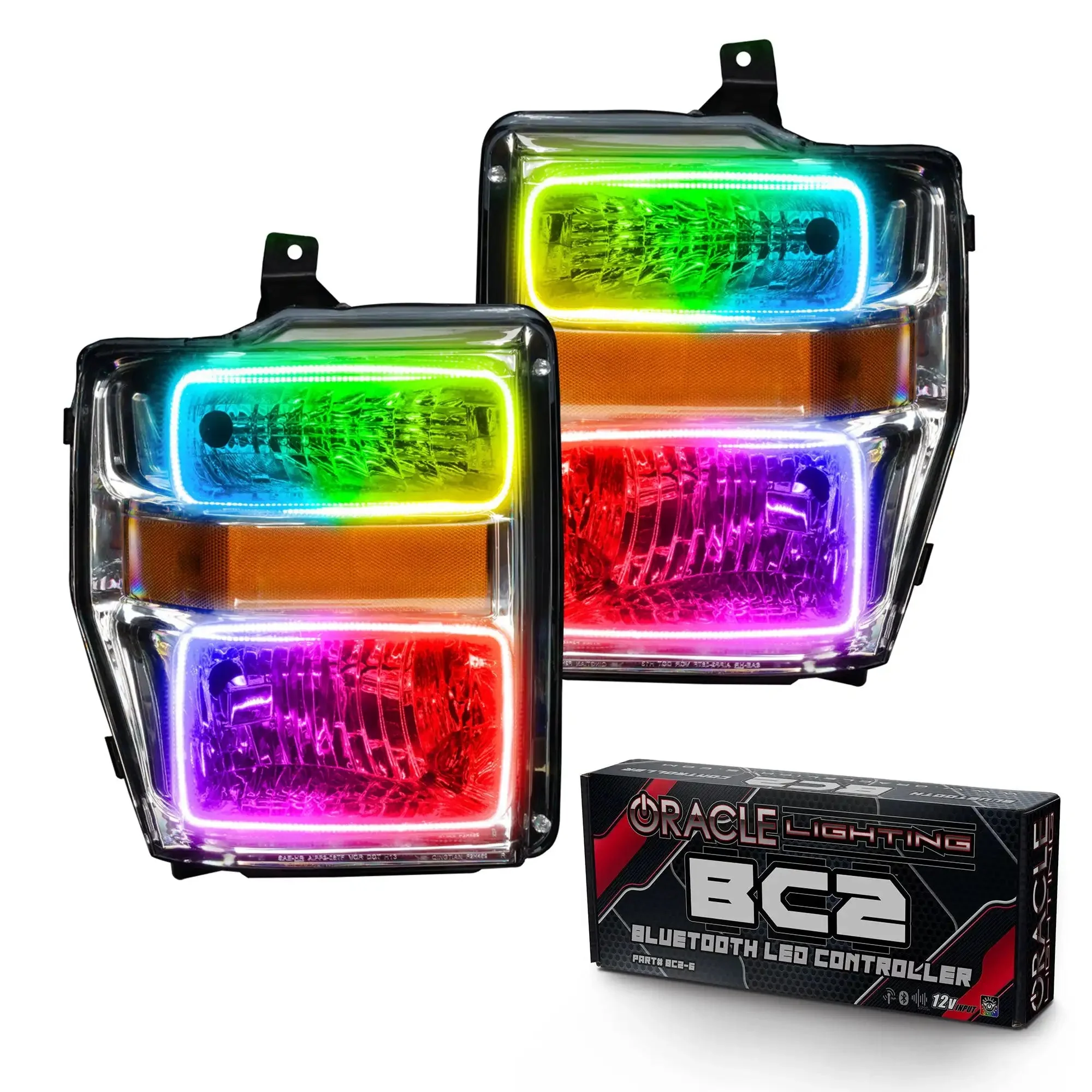 ORACLE Lighting 2008-2010 Ford F-250/F-350 Super Duty Pre-Assembled Halo Headlights - Chrome Housing - Image 11