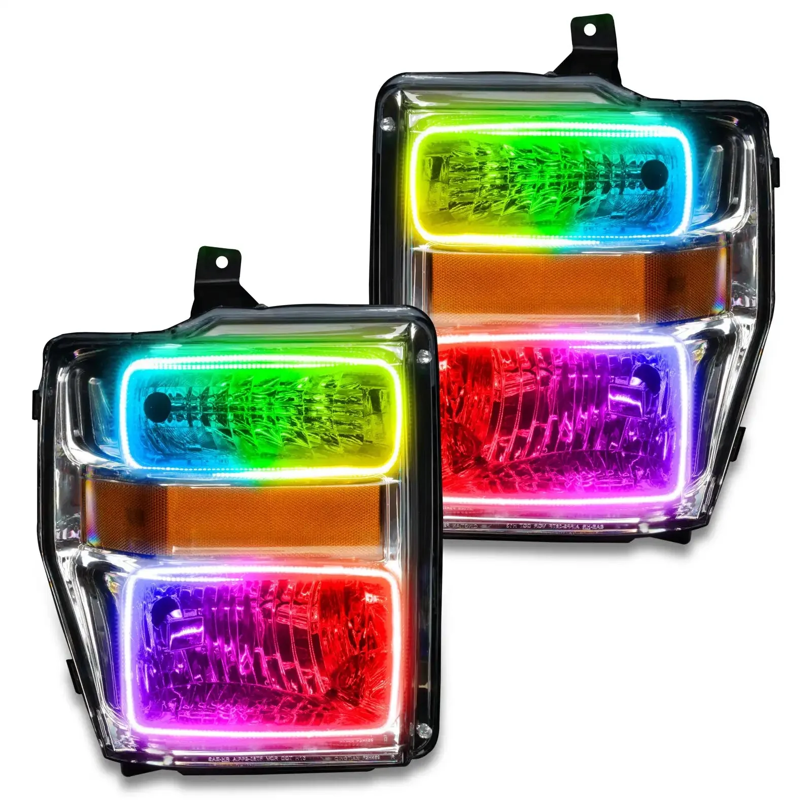 ORACLE Lighting 2008-2010 Ford F-250/F-350 Super Duty Pre-Assembled Halo Headlights - Chrome Housing - Image 7