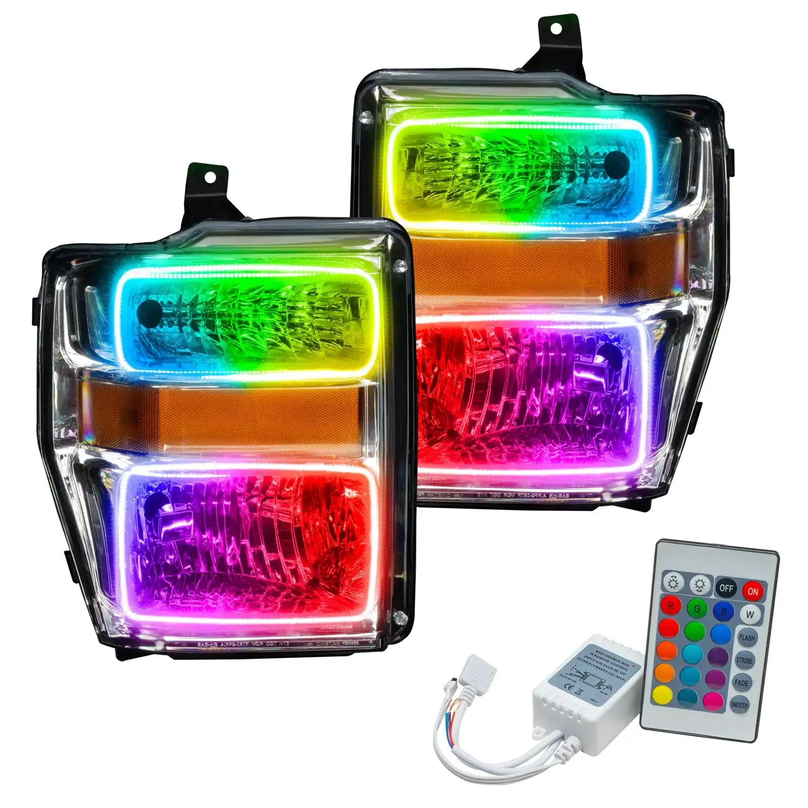 ORACLE Lighting 2008-2010 Ford F-250/F-350 Super Duty Pre-Assembled Halo Headlights - Chrome Housing - Image 8