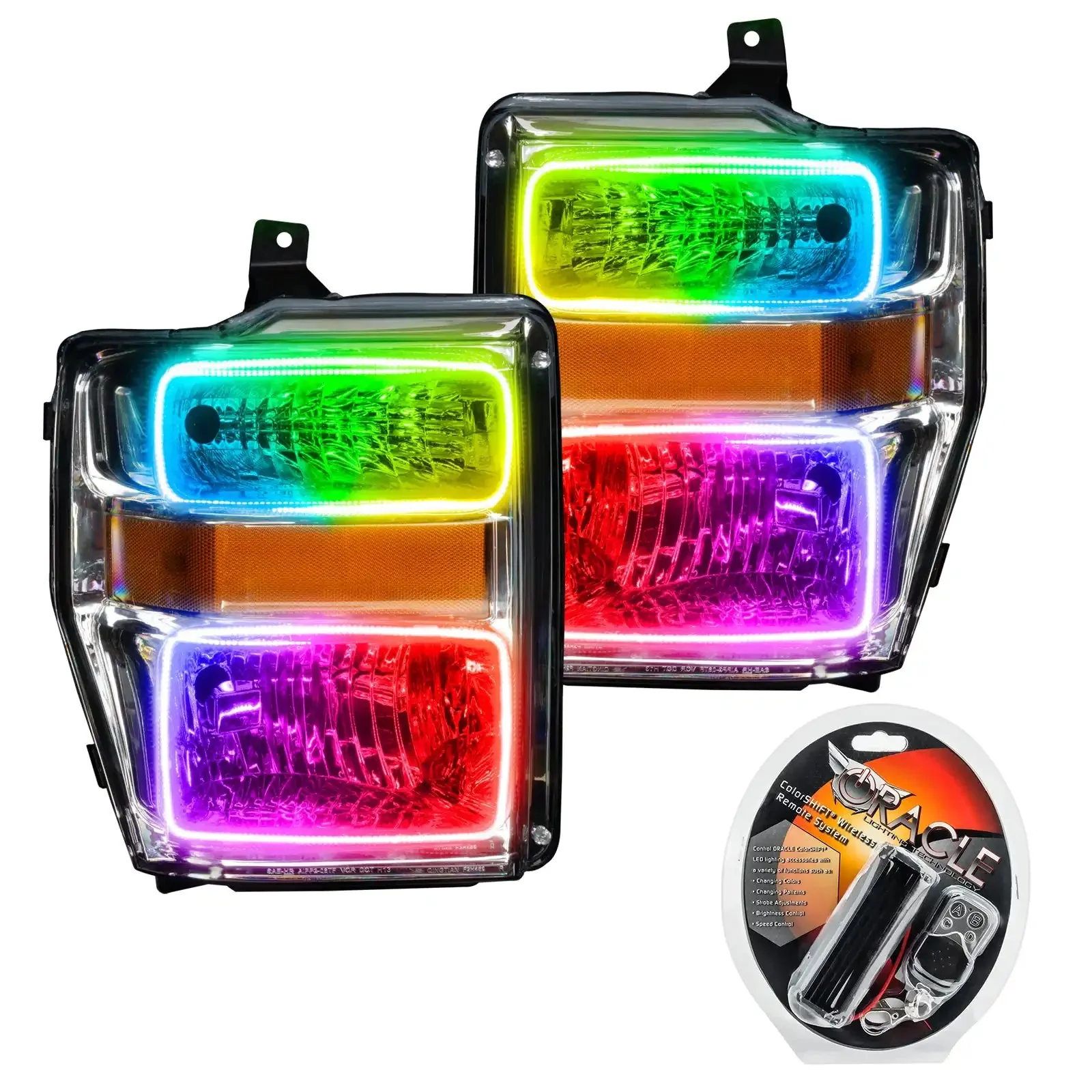 ORACLE Lighting 2008-2010 Ford F-250/F-350 Super Duty Pre-Assembled Halo Headlights - Chrome Housing - Image 9