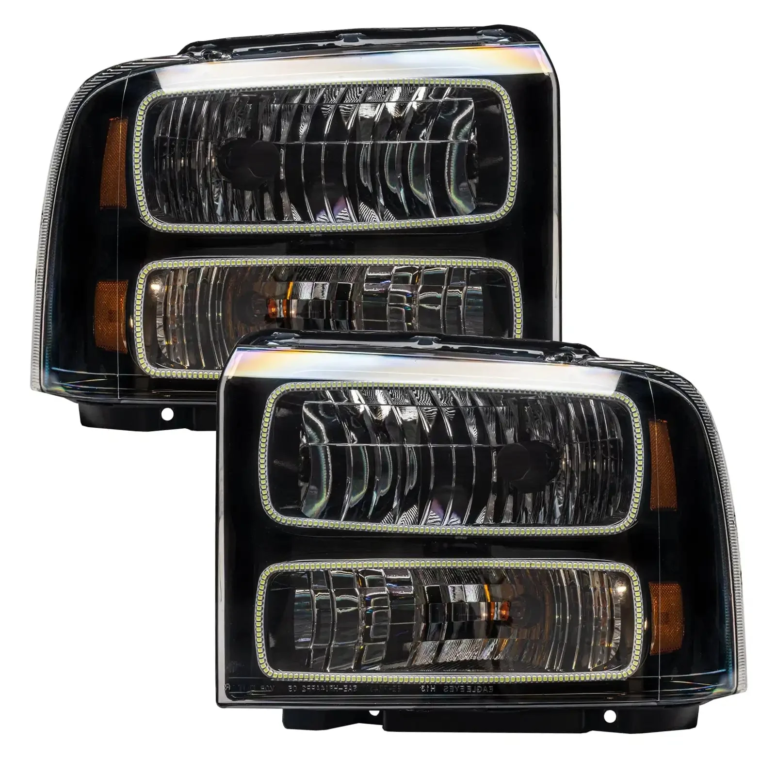 ORACLE Lighting 2005-2007 Ford F-250/F-350 Super Duty Pre-Assembled Halo Headlights - Black Housing - Image 2