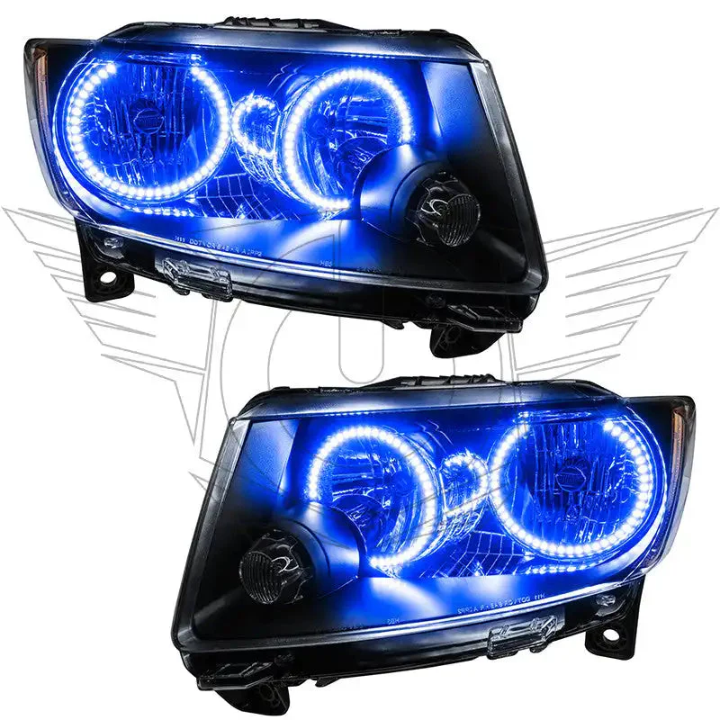 ORACLE Lighting 2011-2013 Jeep Grand Cherokee Pre-Assembled Halo Headlights - Non HID - Chrome - Image 7
