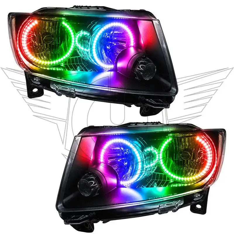 ORACLE Lighting 2011-2013 Jeep Grand Cherokee Pre-Assembled Halo Headlights - Non HID - Chrome - Image 8